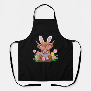 Tablier Bunny Highland Vache Pâques Fermières Femmes Enfan