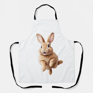 Tablier Bunny Joyeux Joueur Jouer Jouer Jumping Dans L'Air