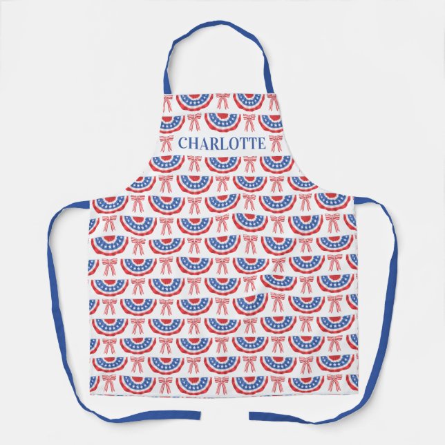 Tablier Bunting et rubans drapeau américain été américain (Recto)
