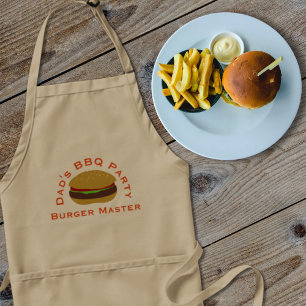 Tablier Burger Master Papa BBQ Party Mens Adulte Apron