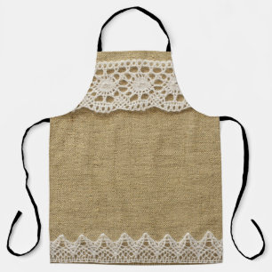 Tablier Burlap, dentelle texture tissu.