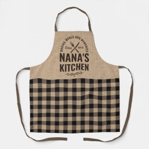Tablier Burlap Nana Kitchen Grandmas Cadeau Vintage Rustiq