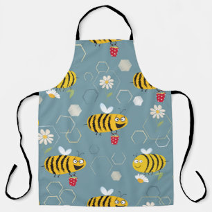 Tablier Busy bees buzzing around & pollinating flowers