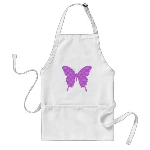 Tablier Butterfly, abstract pattern, lavender and purple