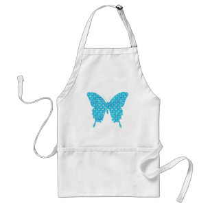 Tablier Butterfly, pattern in blue, turquoise, white