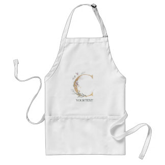 Tablier C Monogramme Floral Personnalisé