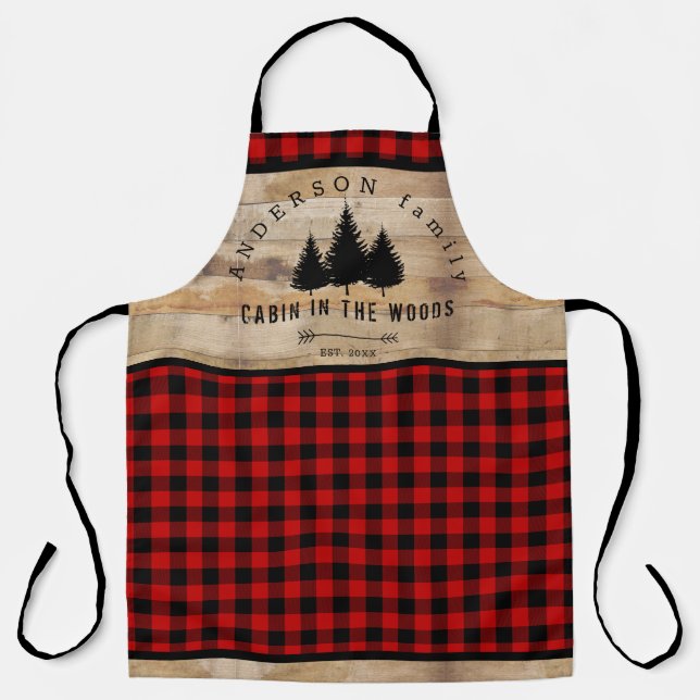 Tablier Cabine de Motif de bois rustique Buffalo Plaid à W (Recto)