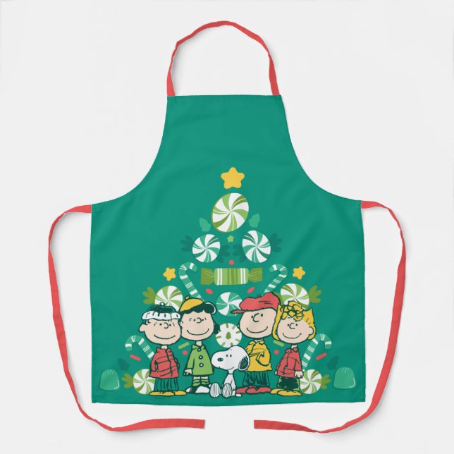 Tablier cacahuètes | Arbre de Noël de menthe poivrée (Recto)