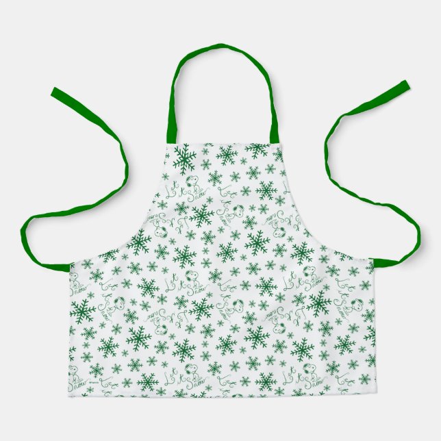 Tablier cacahuètes | Christmas Snoopy Let It Snow Motif (Recto)