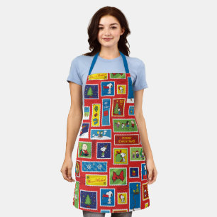 Tablier cacahuètes Motif des timbres de Noël