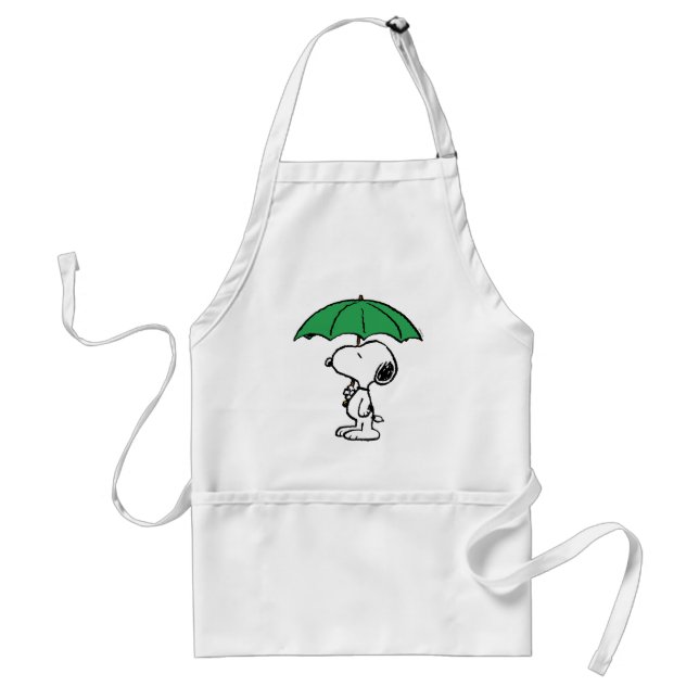 Tablier cacahuètes | Parapluie vert Snoopy (Devant)