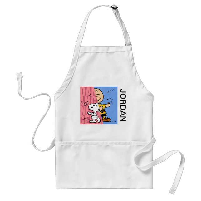 Tablier cacahuètes | Snoopy & Charlie Danse Brown mi-mi-mi (Devant)