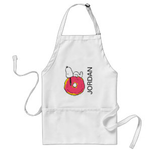 Tablier cacahuètes Snoopy Donut rose