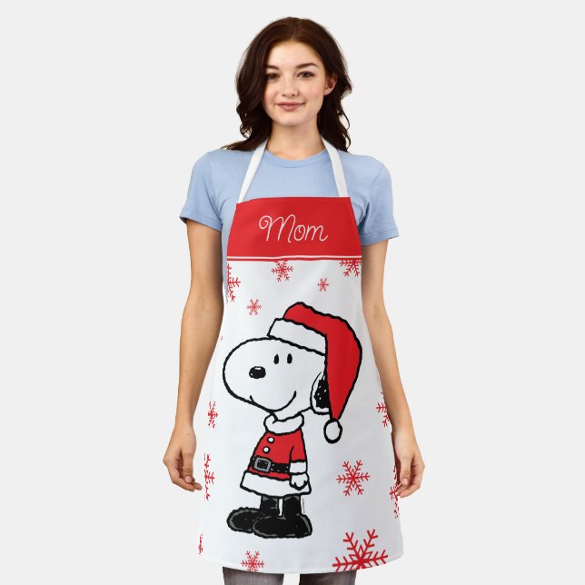 Tablier cacahuètes | Snoopy Santa Claus | Ajouter Votre No (Porté)