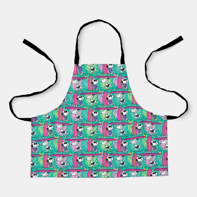 Tablier cacahuètes | Snoopy Turquoise Surf Motif (Recto)