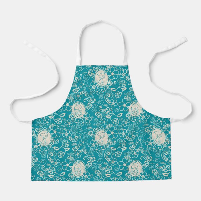 Tablier cacahuètes | Snoopy Turquoise Tropical Beach Motif (Recto)