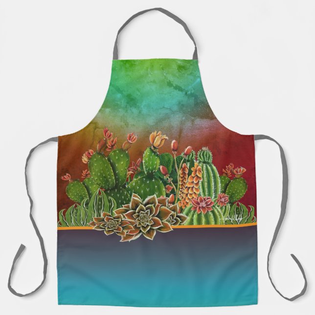 Tablier Cactus & Succulents motif Apron (Recto)