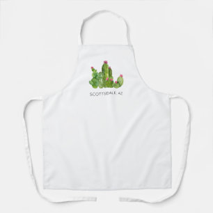 Tablier Cactus Watercolor Art Desert Sud-ouest LOCALISATIO