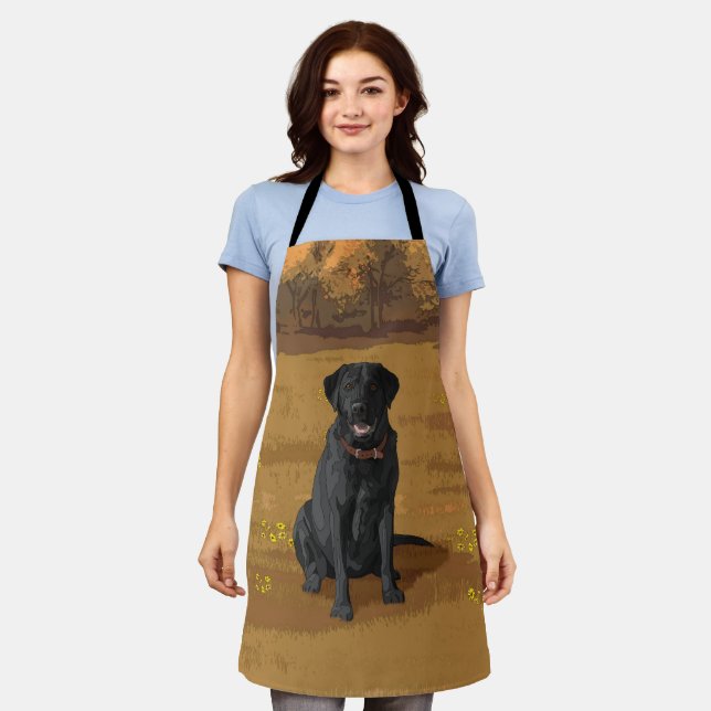 Tablier Cadeau Amoureux des chiens de Black Labrador Retri (Porté)