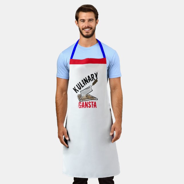 Tablier Cadeau BBQ personnalisé drôle - Hip Kulinary Gangs (Porté)