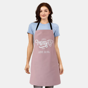 Tablier Cadeau blanc rose Bonne fête des mères