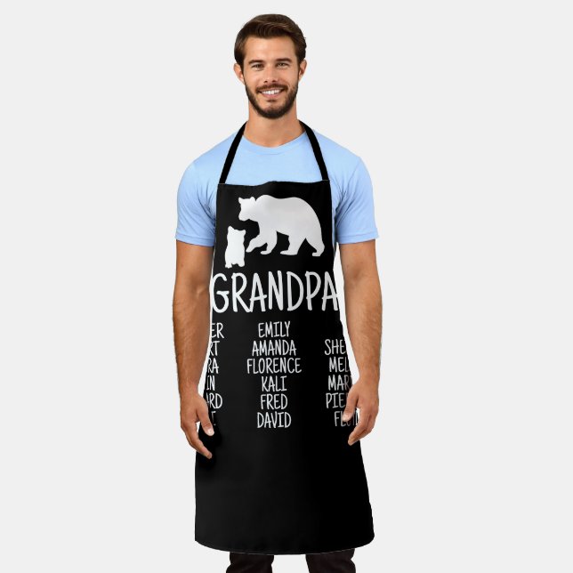 Tablier Cadeau customisé avec les noms de grand-enfant gra (Porté)