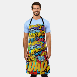 Tablier Cadeau DAD de marque personnalisée - Comic Superhe