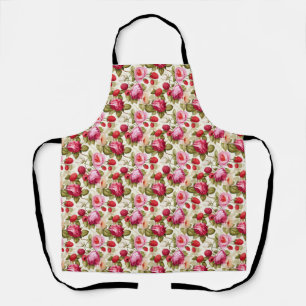 Tablier Cadeau d'anniversaire Rose rose et framboise san