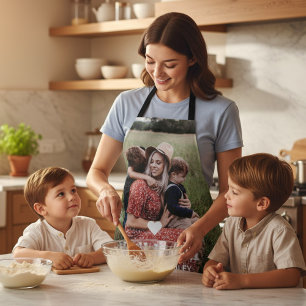 Tablier Cadeau de cuisine pour maman avec photo et noms Lo