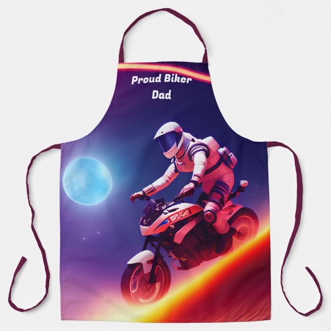 Tablier Cadeau de fête des pères, Cool Futuristic Biker Pa (Recto)