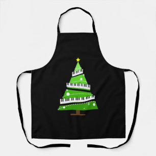 Tablier Cadeau de l'enseignant de piano de l'arbre de Noël