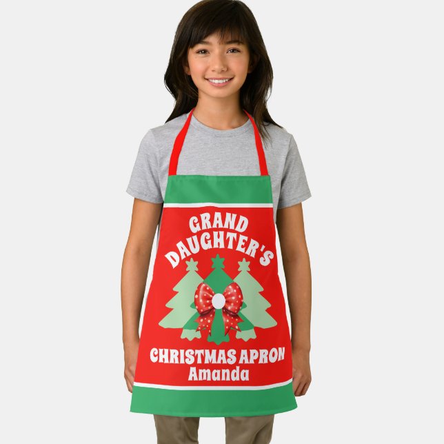 Tablier Cadeau de Noël de la petite-fille personnalisée (Insitu)