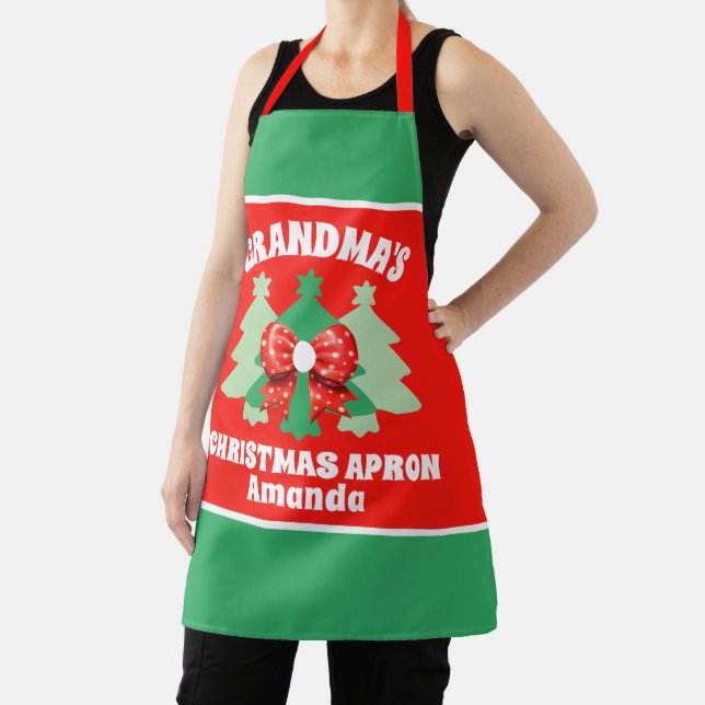 Tablier Cadeau de Noël personnalisé de grand-mère (Insitu)