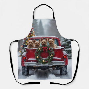 Tablier Cadeau de Noël pour Yorkshire Terrier avec camion