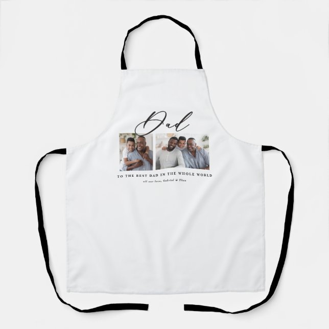 Tablier Cadeau minime de script multi photo moderne (Recto)