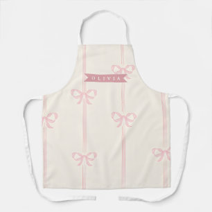 Tablier Cadeau Nom Arc Rose Personnalisé Élégant Coquet