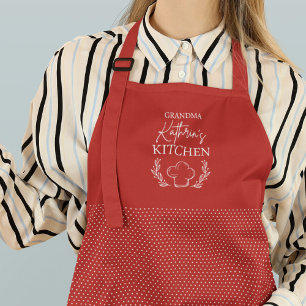 Tablier Cadeau Pois rouge de Noël pour grand-mère Apron