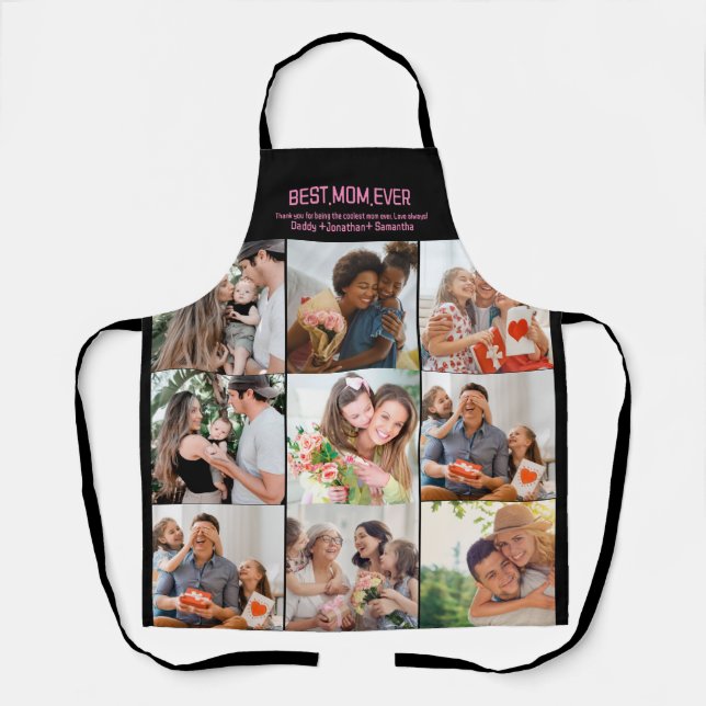 Tablier Cadeau Pour Meilleure Maman Toujours Famille Photo (Recto)