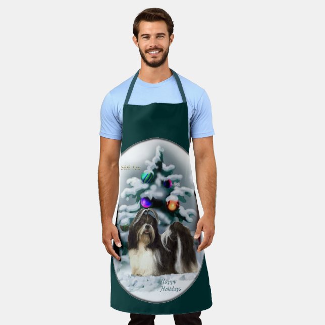 Tablier Cadeaux de Noël Shih Tzu (Porté)