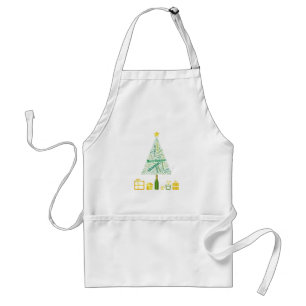 Tablier Cadeaux de Noël vert