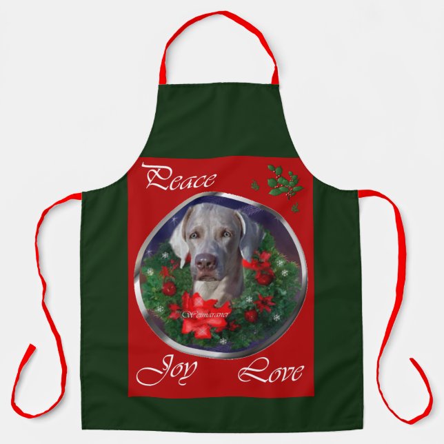Tablier Cadeaux de Noël Weimaraner (Recto)