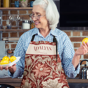 Tablier Cadeaux de retraite botanique vintages pour maman 
