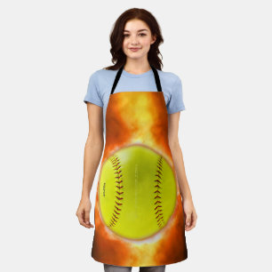 Tablier Cadeaux gays artistiques de Softball en feu de Sli