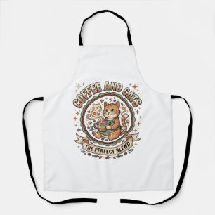 Tablier Café Et Chats Chat Café Vintage Vecteur Art T-Shir