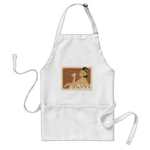 Tablier Café Rajah Art Nouveau vintage, Dame avec café