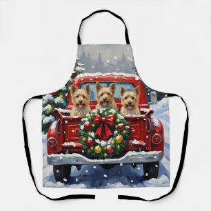 Tablier Cairn Terrier Noël Camion Rouge Fêtes