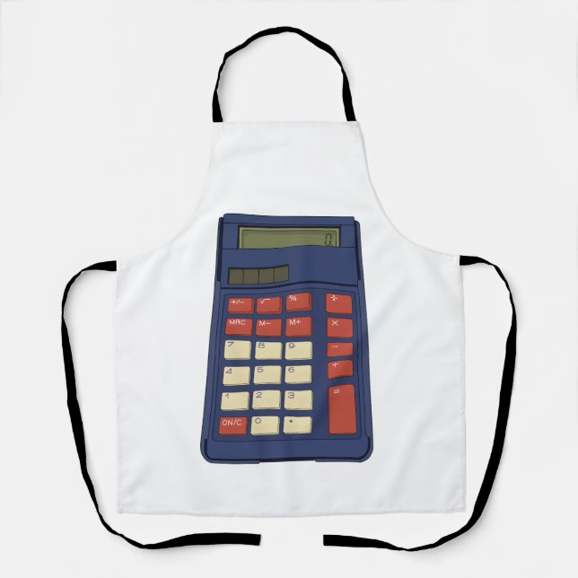 Tablier Calculatrice des années 80 90 Math School Nostalgi (Recto)