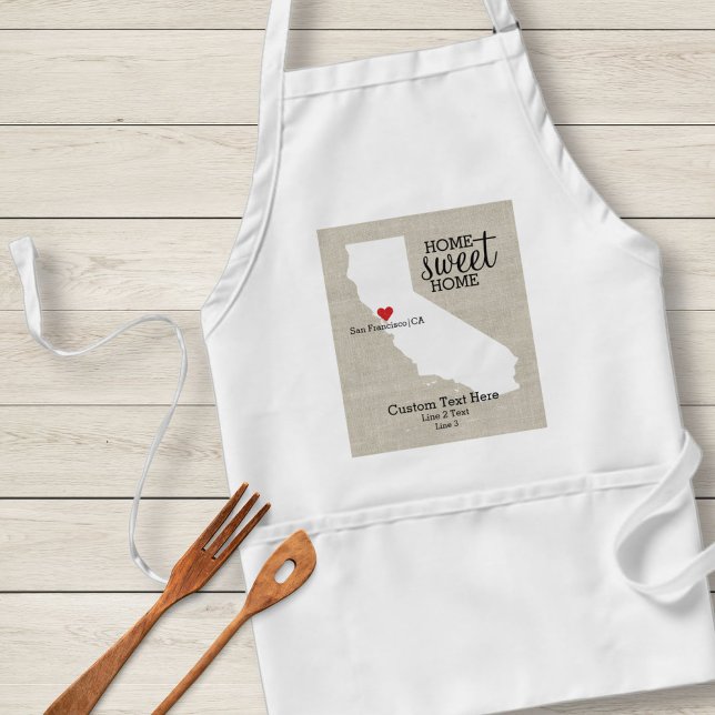 Tablier California State Love Home Sweet Home Carte person (Créateur téléchargé)
