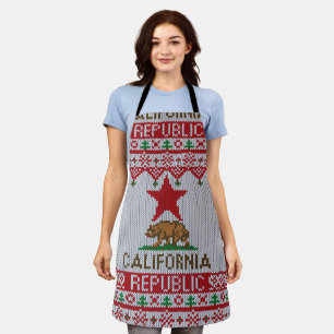 Tablier Californie République moche style pull de Noël