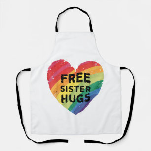 Tablier Câlins de sœur gratuits LGBT Gay Lesbienne Mois de
